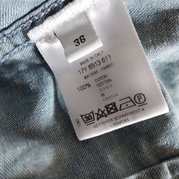 Givenchy Blue Denim Washed Star Chambray Pearl Snap Button Down Shirt 36 US 4 - Picture 16 of 16